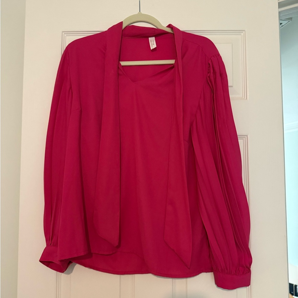 Pink Blouse with neck tie
